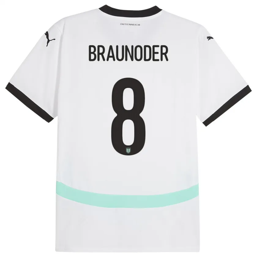 Danxen Kobiety Austria Matthias Braunöder #8 Biały Wyjazdowa Koszulka 24-26 Koszulki Klubowe