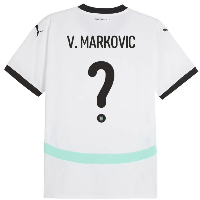 Danxen Kobiety Austria Vasilije Markovic #0 Biały Wyjazdowa Koszulka 24-26 Koszulki Klubowe