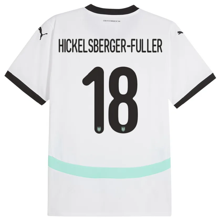Danxen Kobiety Austria Julia Hickelsberger-Füller #18 Biały Wyjazdowa Koszulka 24-26 Koszulki Klubowe