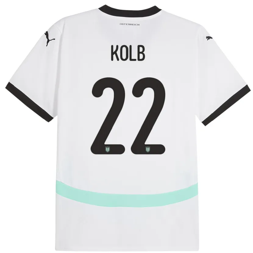 Danxen Kobiety Austria Lisa Kolb #22 Biały Wyjazdowa Koszulka 24-26 Koszulki Klubowe