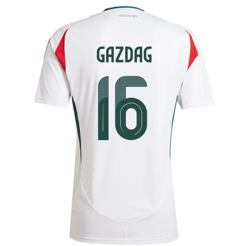 Danxen Kobiety Węgry Dániel Gazdag #16 Biały Wyjazdowa Koszulka 24-26 Koszulki Klubowe