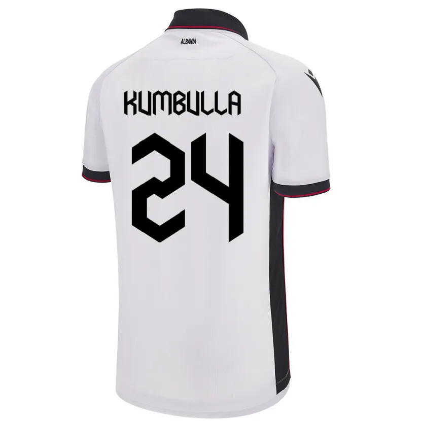 Danxen Kobiety Albania Marash Kumbulla #24 Biały Wyjazdowa Koszulka 24-26 Koszulki Klubowe
