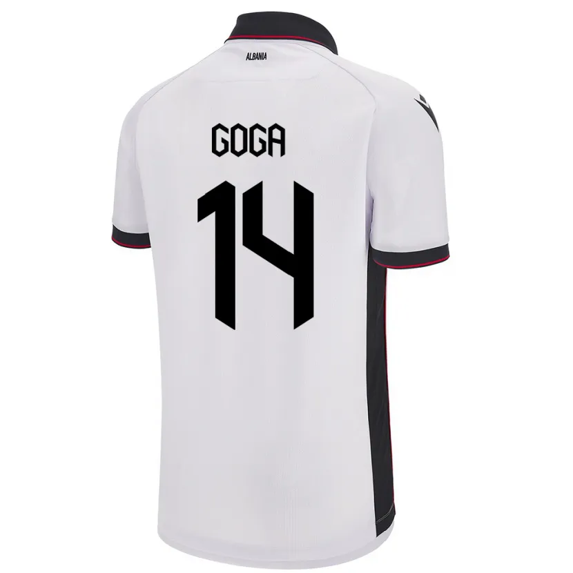 Danxen Kobiety Albania Ergi Goga #14 Biały Wyjazdowa Koszulka 24-26 Koszulki Klubowe