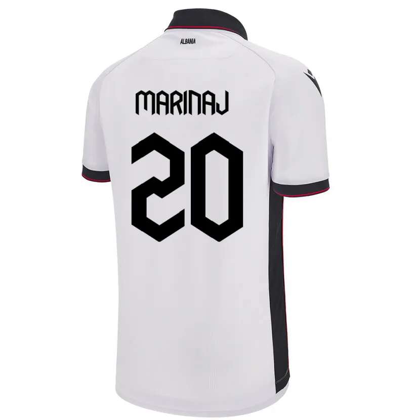 Danxen Kobiety Albania Kledi Marinaj #20 Biały Wyjazdowa Koszulka 24-26 Koszulki Klubowe