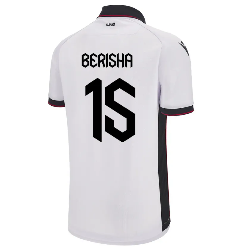 Danxen Kobiety Albania Gresa Berisha #15 Biały Wyjazdowa Koszulka 24-26 Koszulki Klubowe