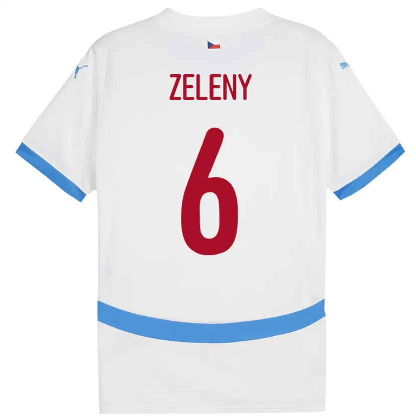 Danxen Kobiety Czechy Jaroslav Zelený #6 Biały Wyjazdowa Koszulka 24-26 Koszulki Klubowe