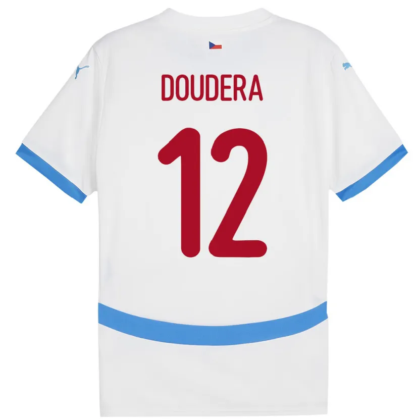 Danxen Kobiety Czechy David Doudera #12 Biały Wyjazdowa Koszulka 24-26 Koszulki Klubowe