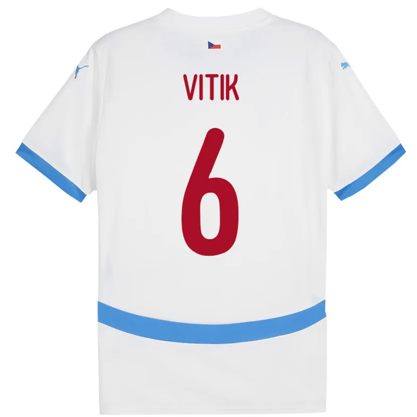 Danxen Kobiety Czechy Martin Vitík #6 Biały Wyjazdowa Koszulka 24-26 Koszulki Klubowe