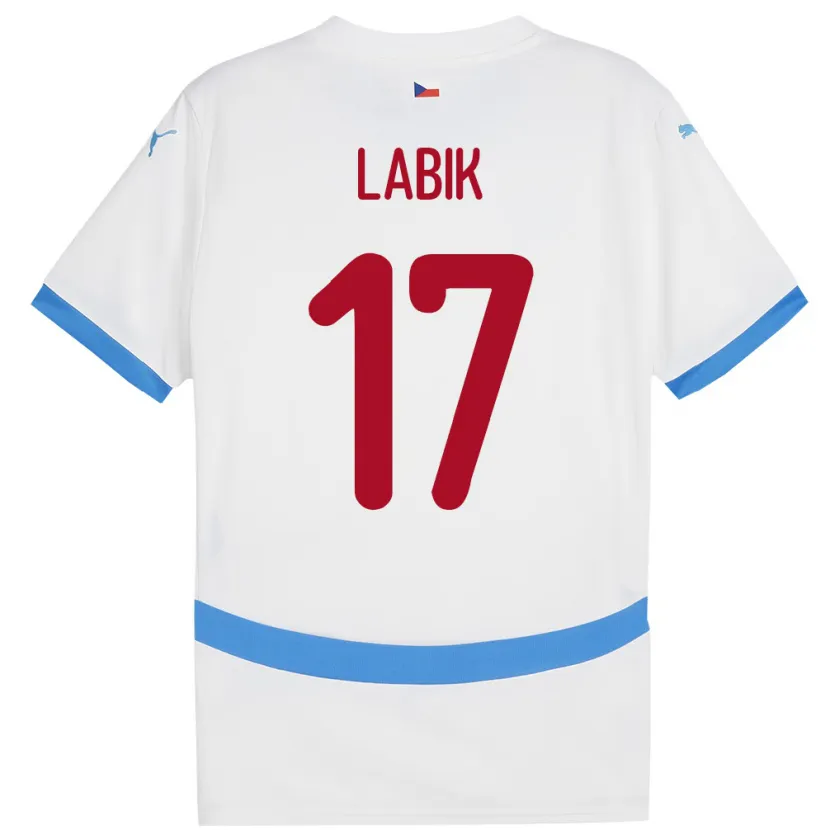 Danxen Kobiety Czechy Albert Labik #17 Biały Wyjazdowa Koszulka 24-26 Koszulki Klubowe