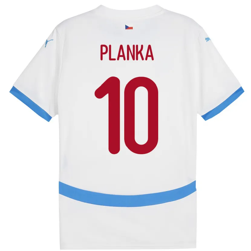 Danxen Kobiety Czechy David Planka #10 Biały Wyjazdowa Koszulka 24-26 Koszulki Klubowe