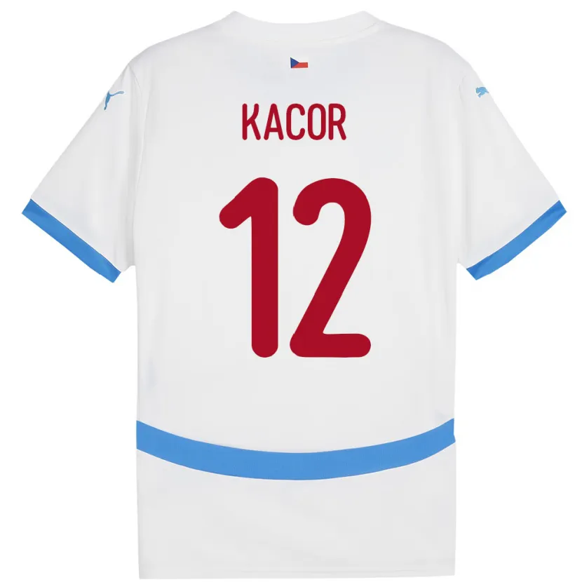 Danxen Kobiety Czechy Pavel Kacor #12 Biały Wyjazdowa Koszulka 24-26 Koszulki Klubowe