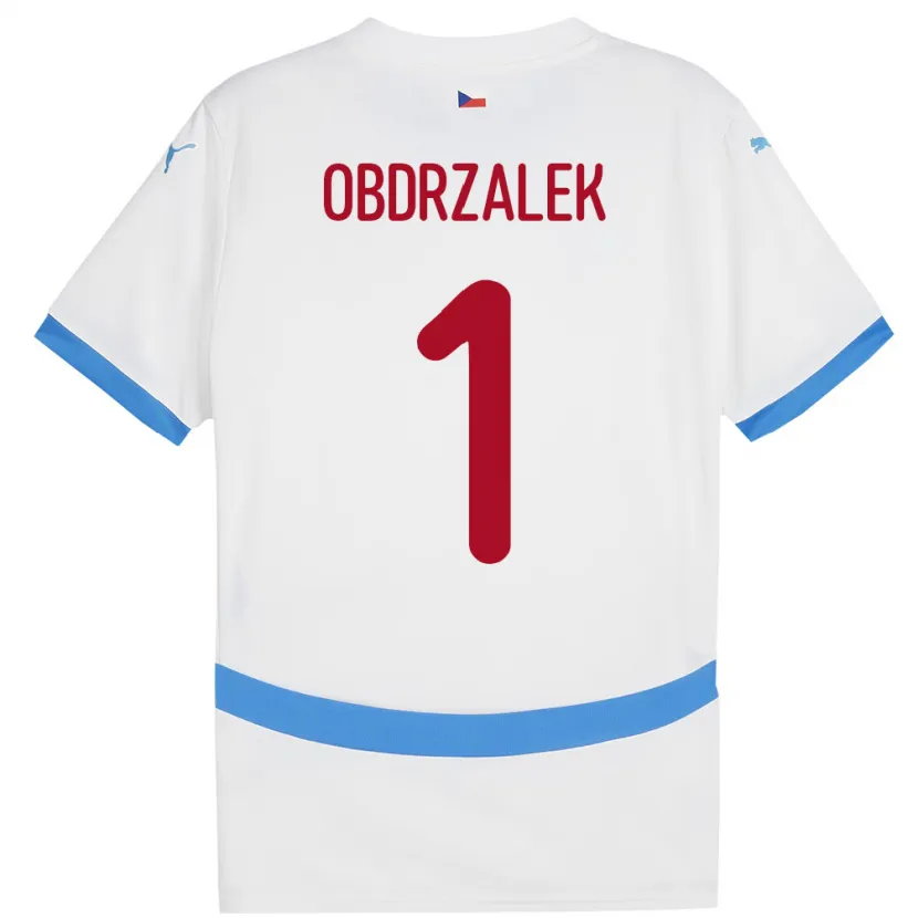 Danxen Kobiety Czechy Marek Obdrzalek #1 Biały Wyjazdowa Koszulka 24-26 Koszulki Klubowe
