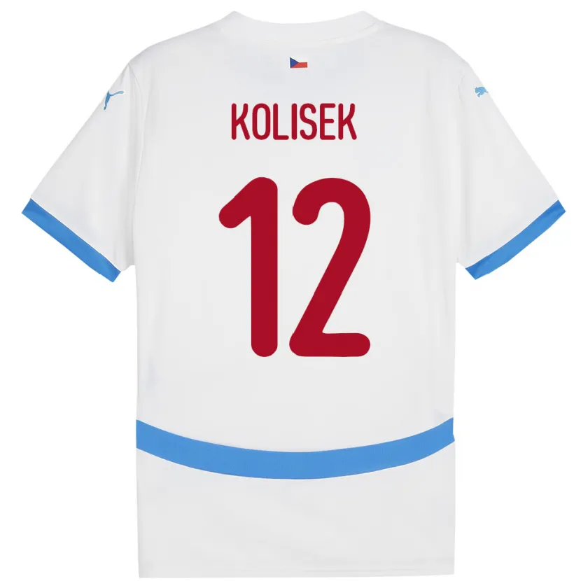 Danxen Kobiety Czechy Jakub Kolisek #12 Biały Wyjazdowa Koszulka 24-26 Koszulki Klubowe