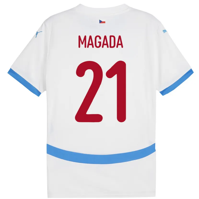 Danxen Kobiety Czechy Maxim Magada #21 Biały Wyjazdowa Koszulka 24-26 Koszulki Klubowe