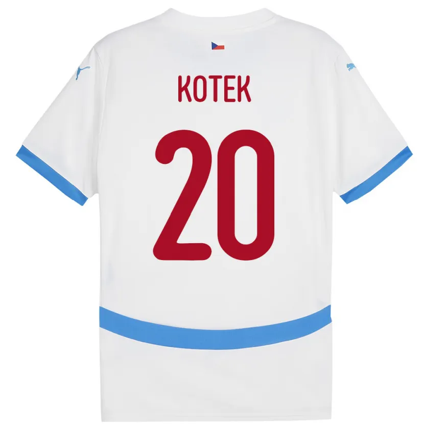 Danxen Kobiety Czechy Tomas Kotek #20 Biały Wyjazdowa Koszulka 24-26 Koszulki Klubowe