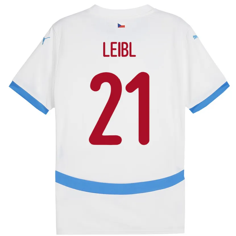 Danxen Kobiety Czechy Adam Leibl #21 Biały Wyjazdowa Koszulka 24-26 Koszulki Klubowe