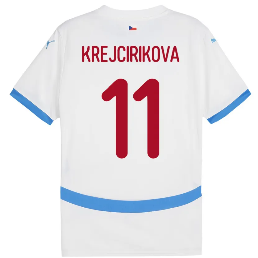 Danxen Kobiety Czechy Tereza Krejčiříková #11 Biały Wyjazdowa Koszulka 24-26 Koszulki Klubowe