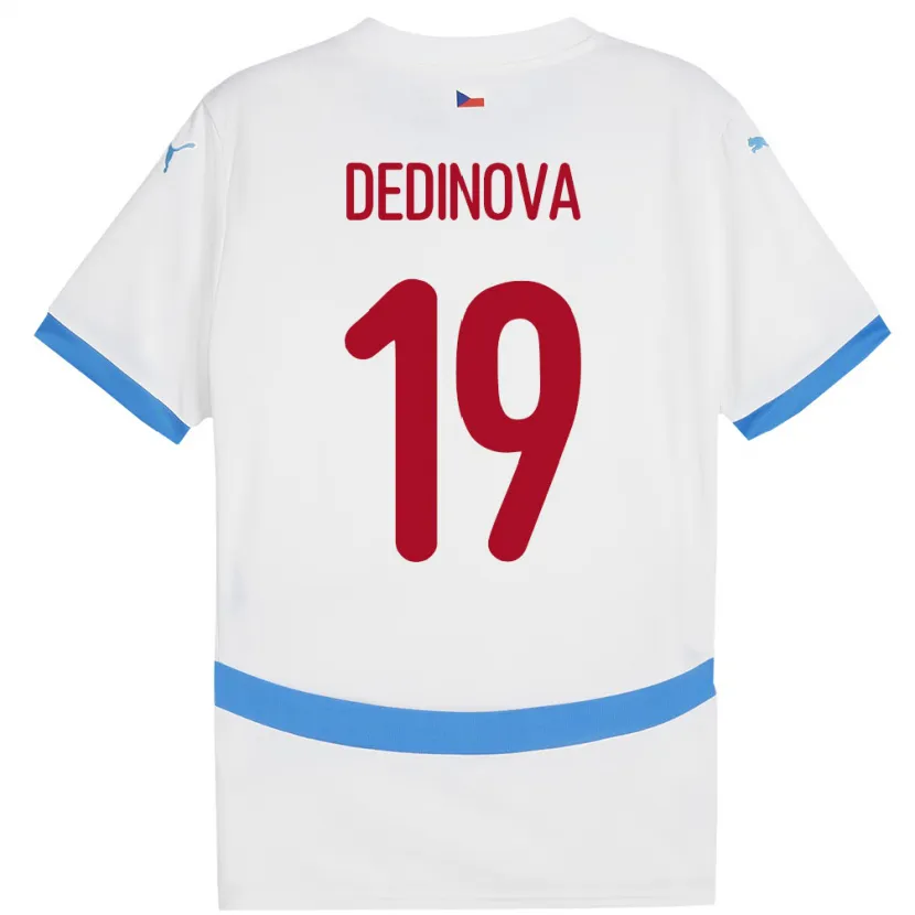 Danxen Kobiety Czechy Aneta Dědinová #19 Biały Wyjazdowa Koszulka 24-26 Koszulki Klubowe
