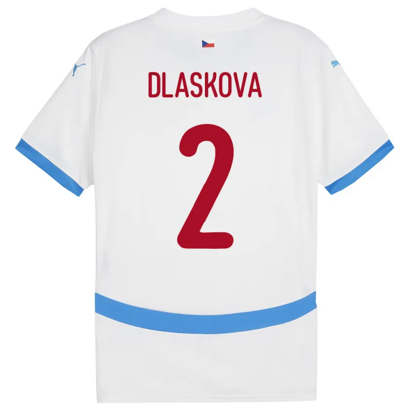 Danxen Kobiety Czechy Anna Dlasková #2 Biały Wyjazdowa Koszulka 24-26 Koszulki Klubowe