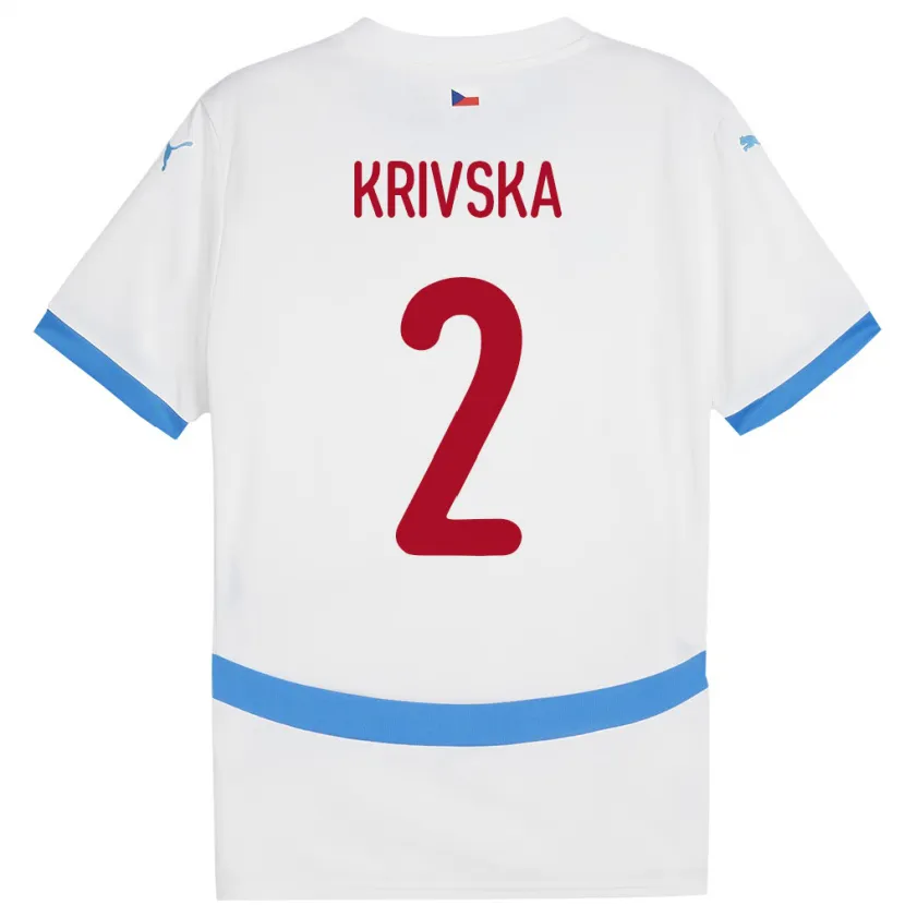 Danxen Kobiety Czechy Karolína Křivská #2 Biały Wyjazdowa Koszulka 24-26 Koszulki Klubowe