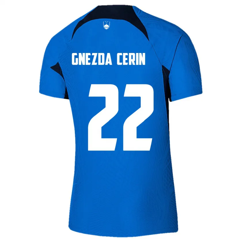 Danxen Kobiety Słowenia Adam Gnezda Cerin #22 Niebieski Wyjazdowa Koszulka 24-26 Koszulki Klubowe