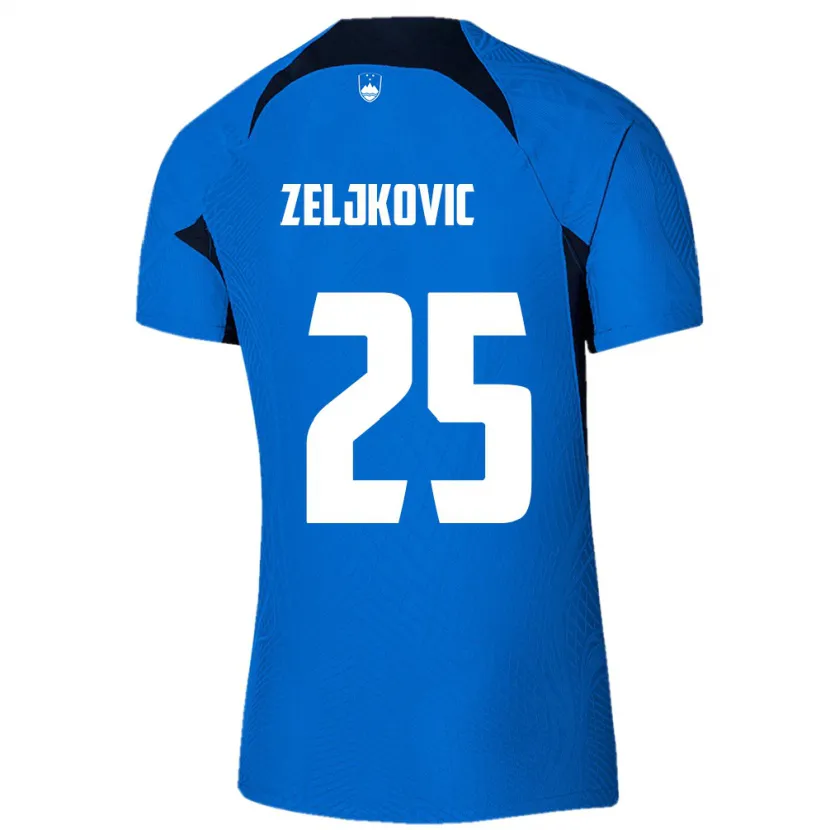 Danxen Kobiety Słowenia Adrian Zeljkovic #25 Niebieski Wyjazdowa Koszulka 24-26 Koszulki Klubowe