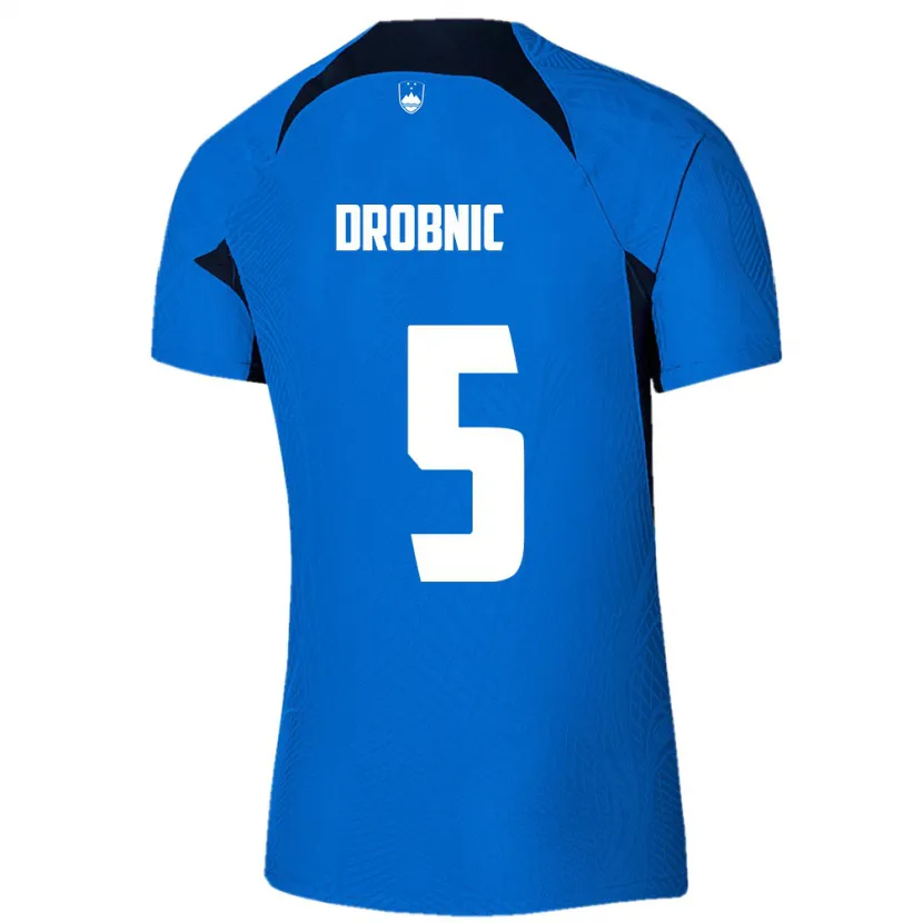 Danxen Kobiety Słowenia Dominik Drobnic #5 Niebieski Wyjazdowa Koszulka 24-26 Koszulki Klubowe