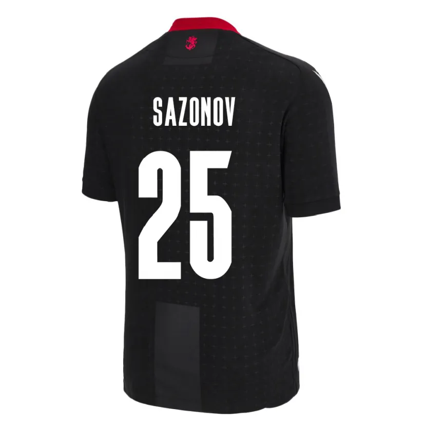 Danxen Kobiety Georgia Saba Sazonov #25 Czarny Wyjazdowa Koszulka 24-26 Koszulki Klubowe