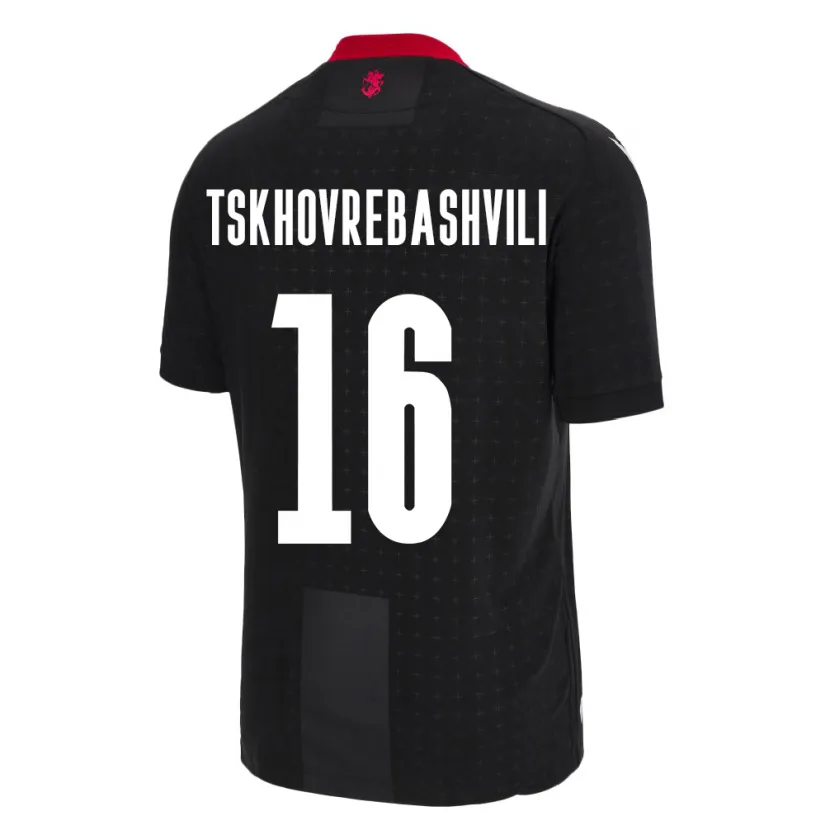 Danxen Kobiety Georgia Nikoloz Tskhovrebashvili #16 Czarny Wyjazdowa Koszulka 24-26 Koszulki Klubowe