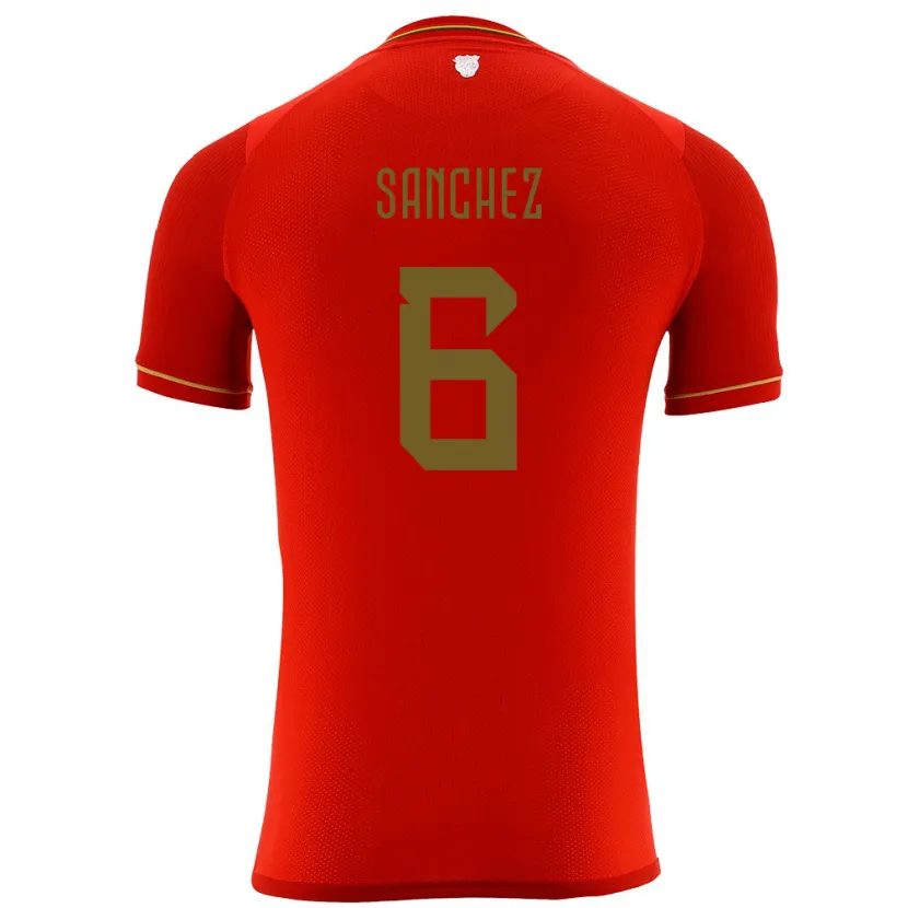 Danxen Kobiety Boliwia Lucas Sanchez #6 Czerwony Wyjazdowa Koszulka 24-26 Koszulki Klubowe