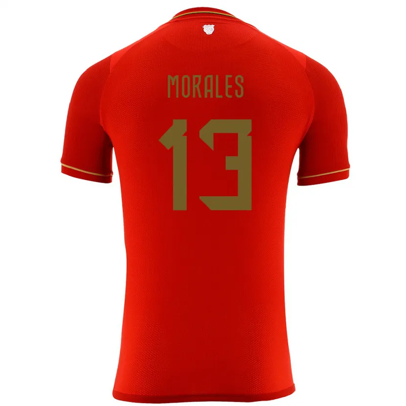 Danxen Kobiety Boliwia Ericka Morales #13 Czerwony Wyjazdowa Koszulka 24-26 Koszulki Klubowe