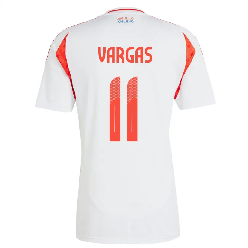 Danxen Kobiety Chile Eduardo Vargas #11 Biały Wyjazdowa Koszulka 24-26 Koszulki Klubowe