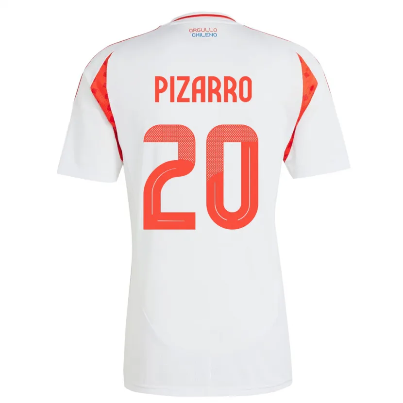Danxen Kobiety Chile Damián Pizarro #20 Biały Wyjazdowa Koszulka 24-26 Koszulki Klubowe