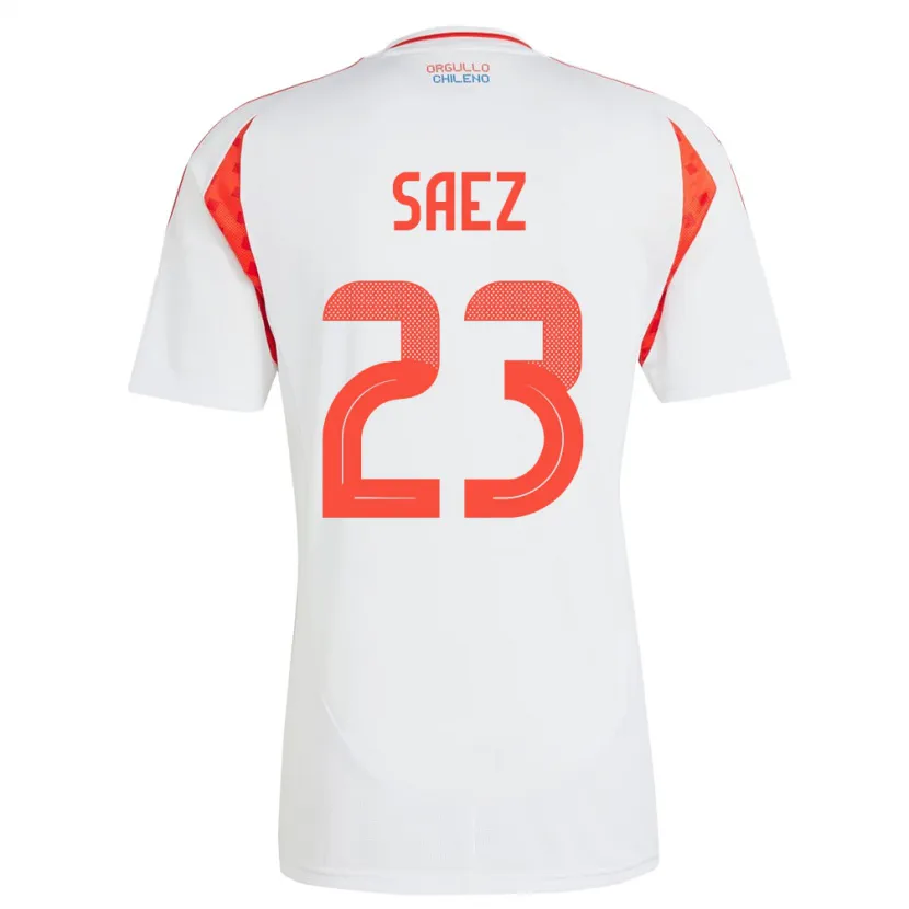 Danxen Kobiety Chile Ignacio Sáez #23 Biały Wyjazdowa Koszulka 24-26 Koszulki Klubowe