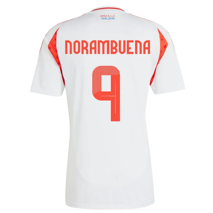 Danxen Kobiety Chile Gabriel Norambuena #9 Biały Wyjazdowa Koszulka 24-26 Koszulki Klubowe