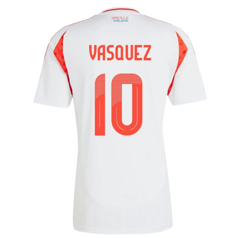 Danxen Kobiety Chile Ignacio Vásquez #10 Biały Wyjazdowa Koszulka 24-26 Koszulki Klubowe