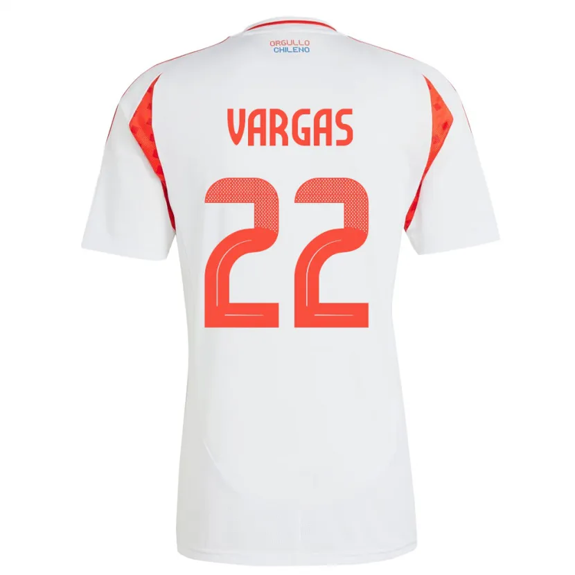 Danxen Kobiety Chile Diego Vargas #22 Biały Wyjazdowa Koszulka 24-26 Koszulki Klubowe