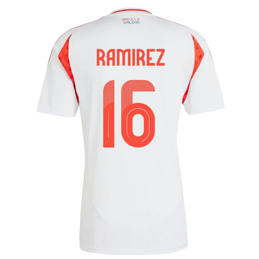 Danxen Kobiety Chile Vicente Ramírez #16 Biały Wyjazdowa Koszulka 24-26 Koszulki Klubowe