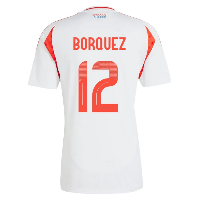 Danxen Kobiety Chile Gabriela Bórquez #12 Biały Wyjazdowa Koszulka 24-26 Koszulki Klubowe