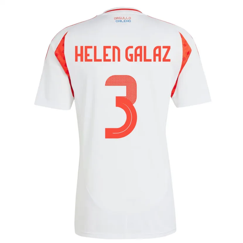 Danxen Kobiety Chile Su Helen Galaz #3 Biały Wyjazdowa Koszulka 24-26 Koszulki Klubowe
