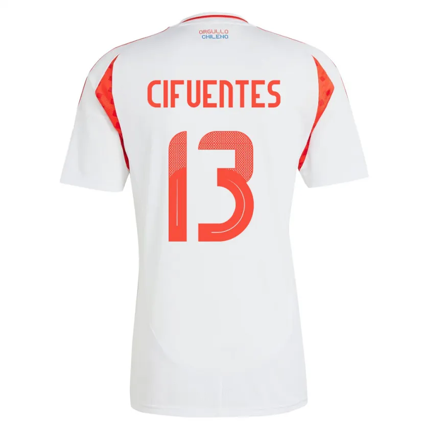 Danxen Kobiety Chile Anaís Cifuentes #13 Biały Wyjazdowa Koszulka 24-26 Koszulki Klubowe