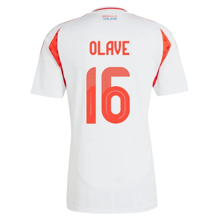 Danxen Kobiety Chile Isidora Olave #16 Biały Wyjazdowa Koszulka 24-26 Koszulki Klubowe