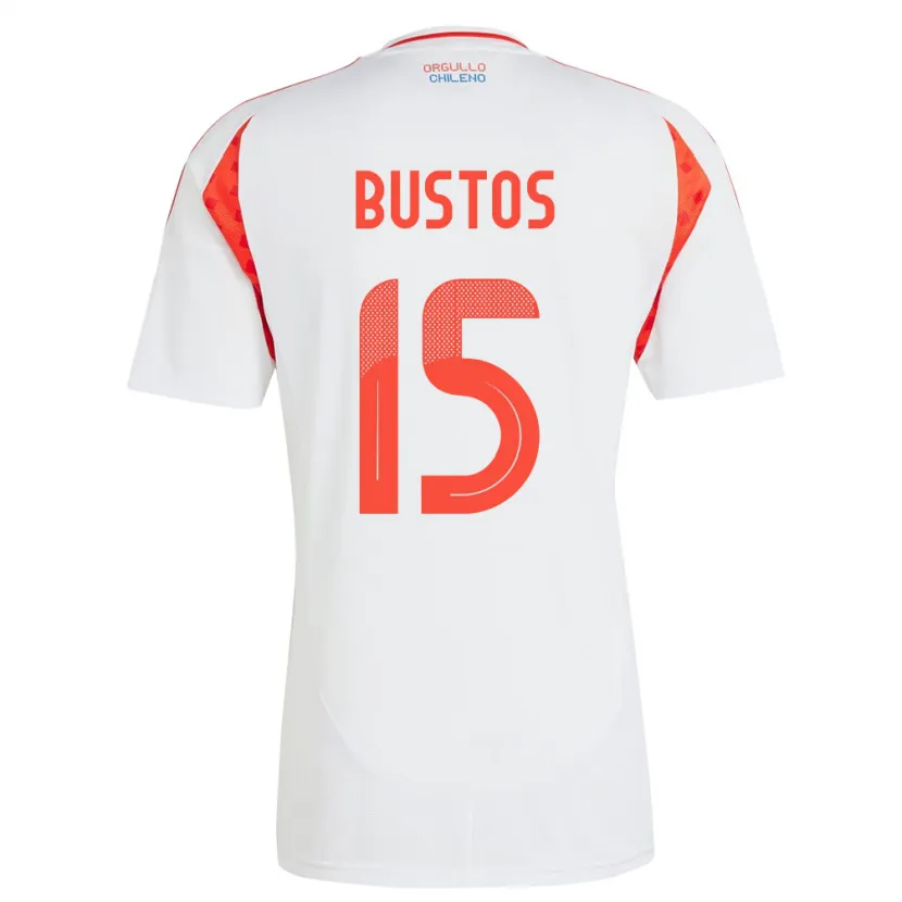 Danxen Kobiety Chile Melissa Bustos #15 Biały Wyjazdowa Koszulka 24-26 Koszulki Klubowe