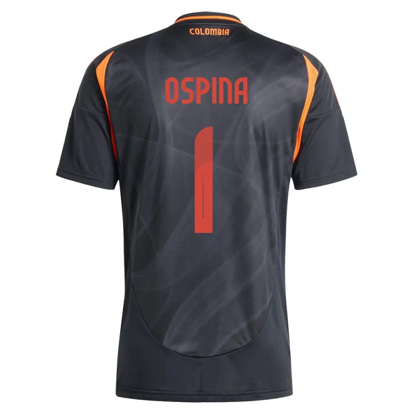 Danxen Kobiety Kolumbia David Ospina #1 Czarny Wyjazdowa Koszulka 24-26 Koszulki Klubowe