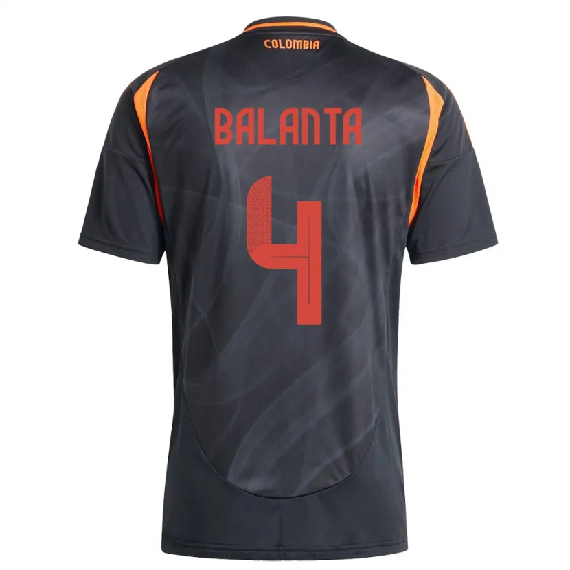 Danxen Kobiety Kolumbia Marlon Balanta #4 Czarny Wyjazdowa Koszulka 24-26 Koszulki Klubowe