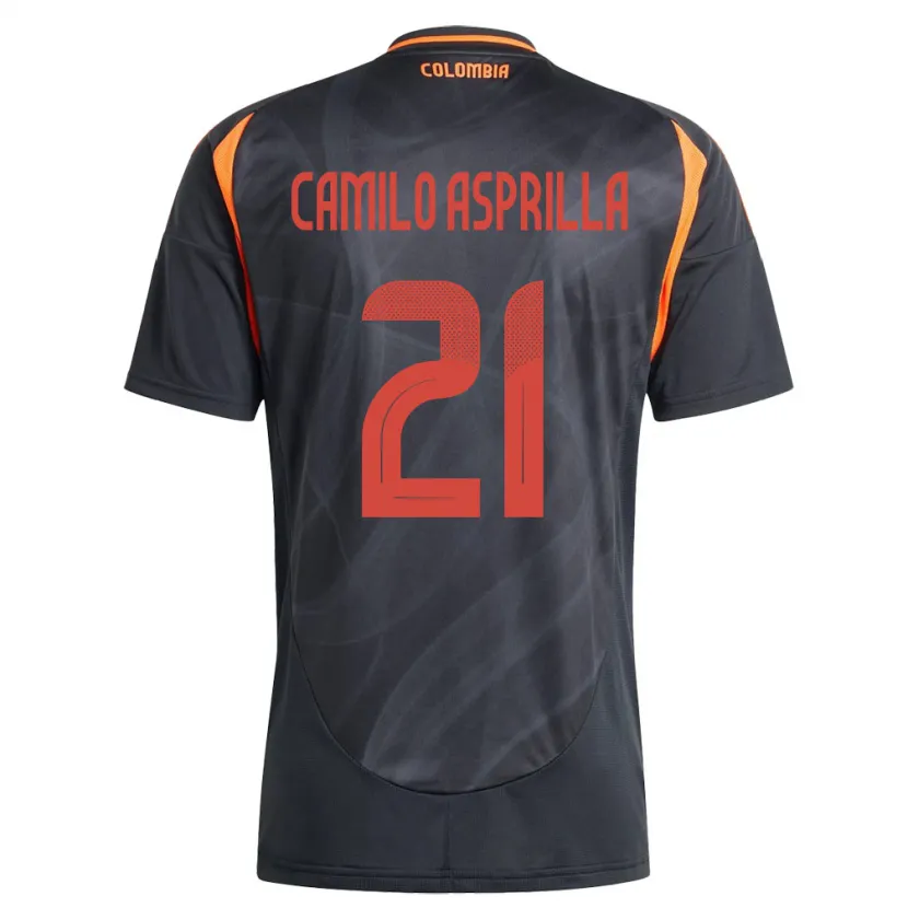 Danxen Kobiety Kolumbia Juan Camilo Asprilla #21 Czarny Wyjazdowa Koszulka 24-26 Koszulki Klubowe