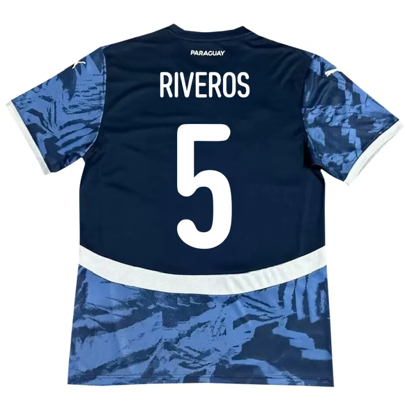Danxen Kobiety Paragwaj Verónica Riveros #5 Niebieski Wyjazdowa Koszulka 24-26 Koszulki Klubowe