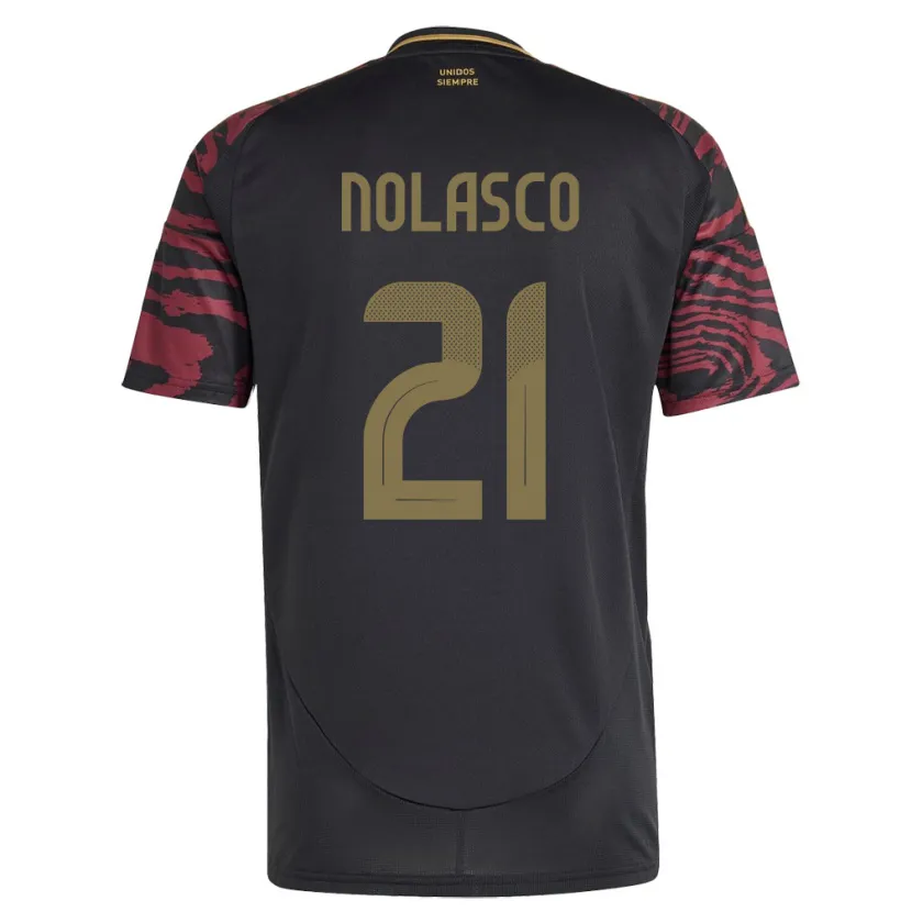 Danxen Kobiety Peru Jeferson Nolasco #21 Czarny Wyjazdowa Koszulka 24-26 Koszulki Klubowe