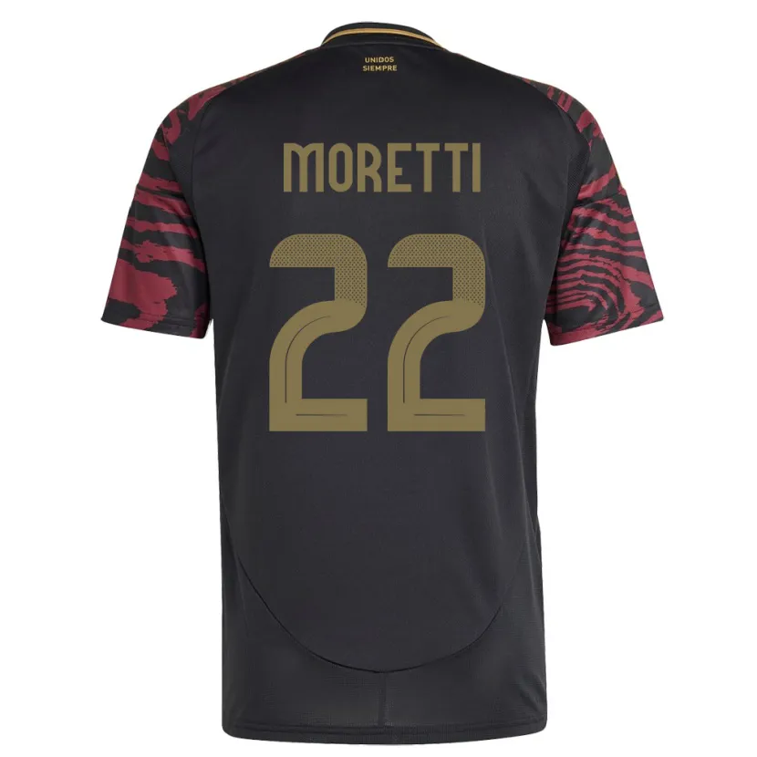 Danxen Kobiety Peru Jair Moretti #22 Czarny Wyjazdowa Koszulka 24-26 Koszulki Klubowe