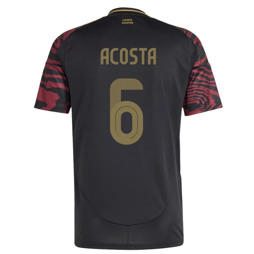 Danxen Kobiety Peru Ruby Acosta #6 Czarny Wyjazdowa Koszulka 24-26 Koszulki Klubowe